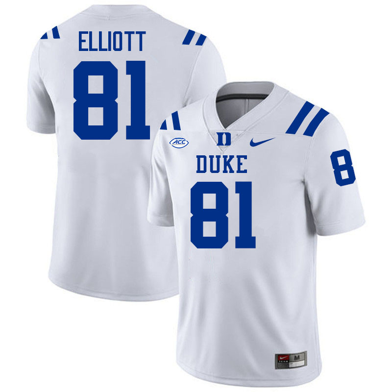 Duke Blue Devils #81 Brett Elliott College Football Jersey Stitched-White